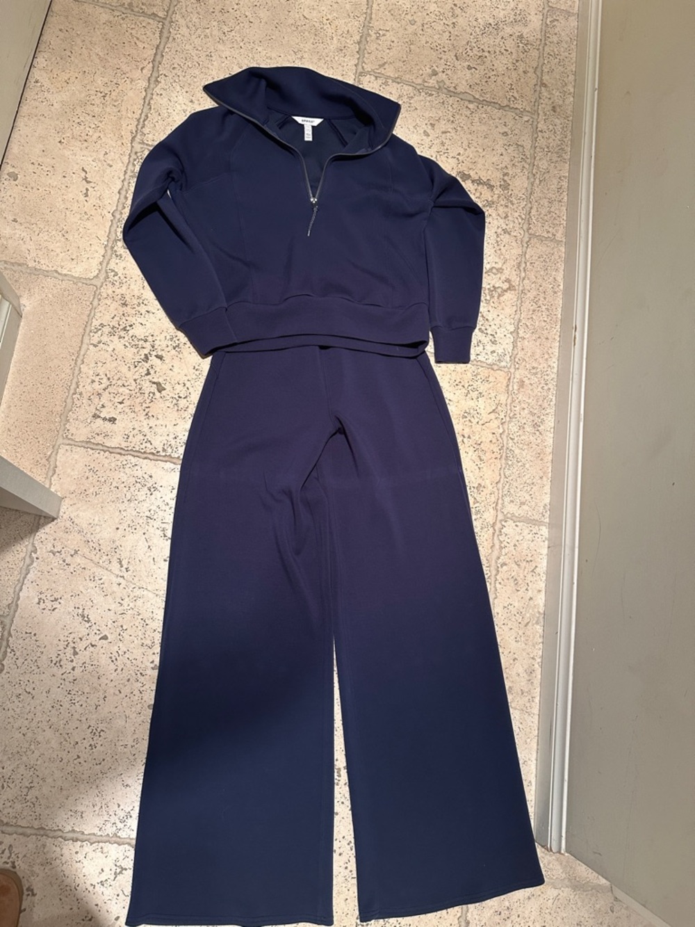 SPANX Navy Wide-Leg Lounge Pants
